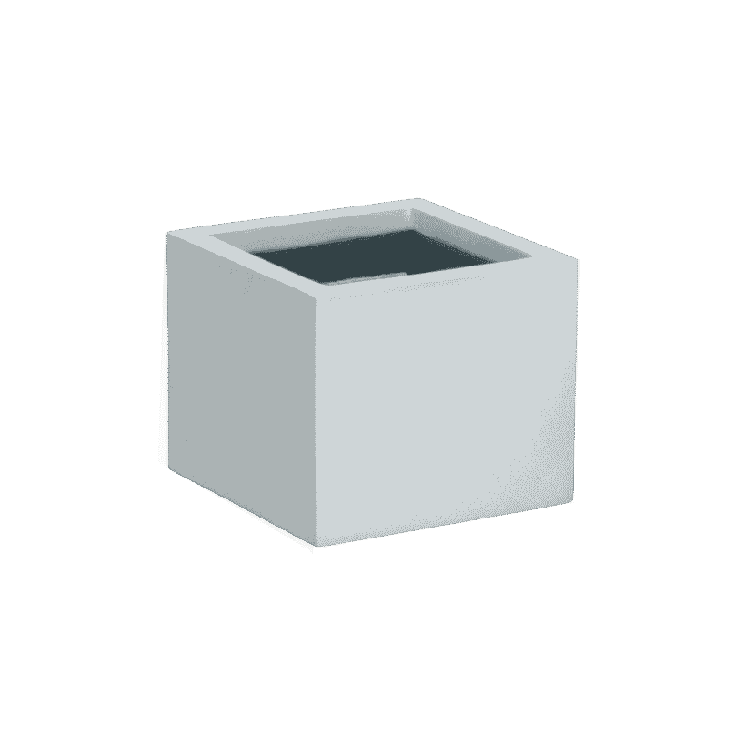 Antwerp corner fiberglass planter in Metallic Silver