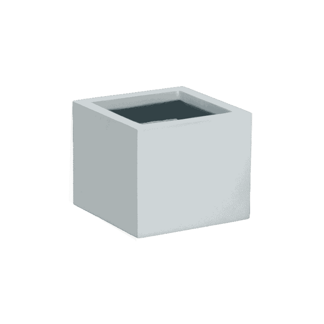 Antwerp corner fiberglass planter in Metallic Silver