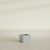 Cuba corner fiberglass planter in Metallic Silver