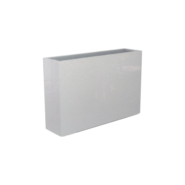 Delray Rectangular Planter in Metallic Silver