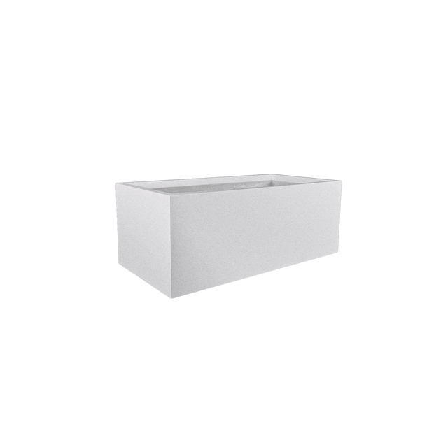 Torino Wide Rectangular Planter in Metallic Silver