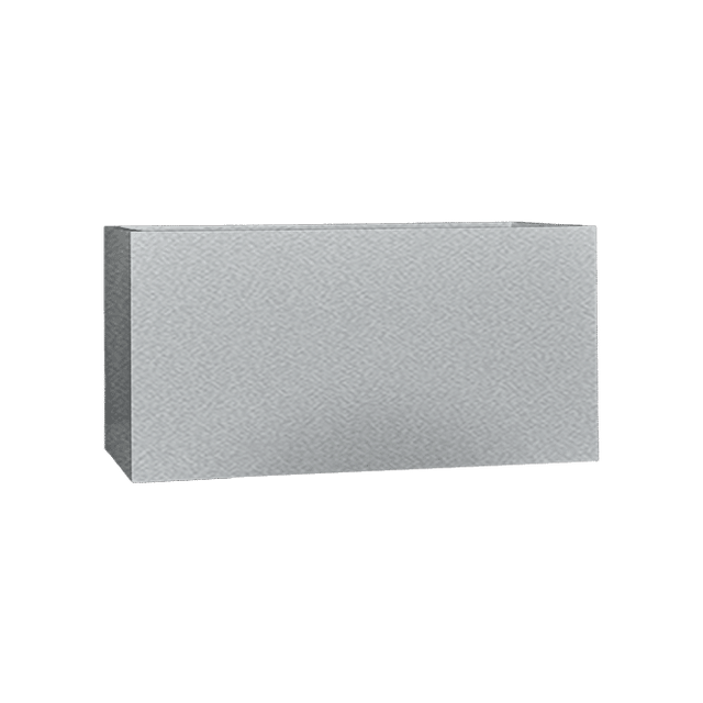 Camoux narrow rectangular fiberglass planter in Metallic Silver