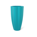 San Jose tall fluted fiberglass planter in Satin Seafoam Green