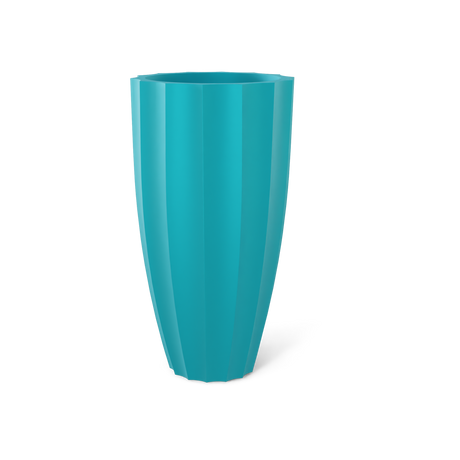San Jose Tall Fluted Planter, Satin Sea Foam finish