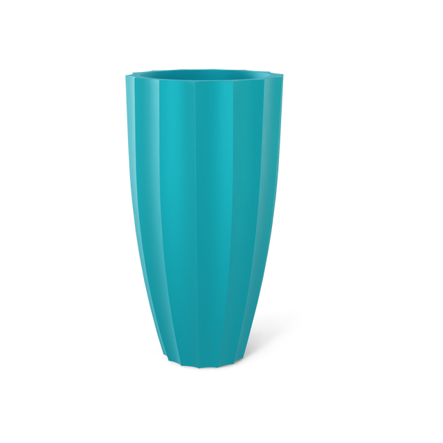 San Jose Tall Fluted Planter in Satin Sea Foam