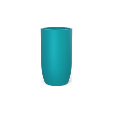 Lisbon Tall Round Planter, Satin Sea Foam finish