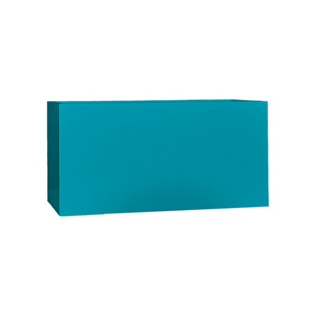 Camoux narrow rectangular fiberglass planter in Satin Sea Foam