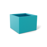 Torino corner fiberglass planter in Satin Sea Foam