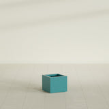 Cuba corner fiberglass planter in Satin Sea Foam