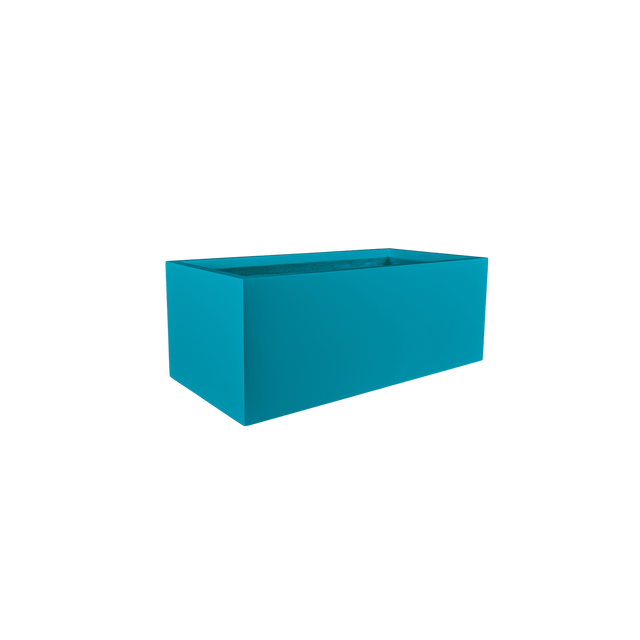 Torino Wide Rectangular Planter in Satin Sea Foam