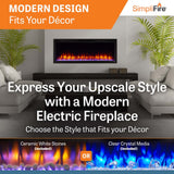 Simplifire 50" Allusion Platinum Recessed Linear Electric Fireplace SF-ALLP50-BK