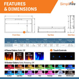 Simplifire 50" Allusion Platinum Recessed Linear Electric Fireplace SF-ALLP50-BK