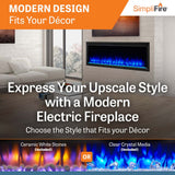 Simplifire 60" Allusion Platinum Recessed Linear Electric Fireplace SF-ALLP60-BK