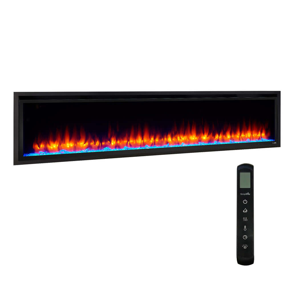 Simplifire 72" Allusion Platinum Recessed Linear Electric Fireplace SF-ALLP72-BK