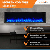 Simplifire 72" Allusion Platinum Recessed Linear Electric Fireplace SF-ALLP72-BK