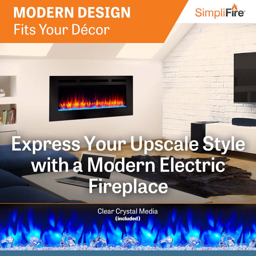 Simplifire Allusion 48" Recessed Linear Electric Fireplace SF-ALL48-BK