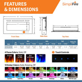 Simplifire Allusion 48" Recessed Linear Electric Fireplace SF-ALL48-BK