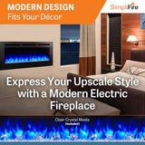 Simplifire Allusion 60" Recessed Linear Electric Fireplace SF-ALL60-BK