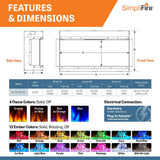 Simplifire 43" Scion Trinity 3-Sided Linear Electric Fireplace SF-SCT43-BK