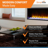 Simplifire 43" Scion Clean Face Linear Electric Fireplace SF-SC43-BK