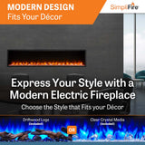 Simplifire 78" Scion Clean Face Linear Electric Fireplace SF-SC78-BK