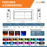 Simplifire 78" Scion Clean Face Linear Electric Fireplace SF-SC78-BK