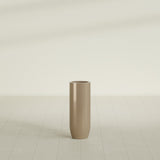 Saint Tropez Bullet Round Planter in Gloss Metallic Gold, 12"D × 32"H, shown empty