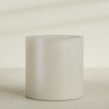 Rio Grande Cylinder Planter in Satin Beige, 30"D × 32"H, shown empty