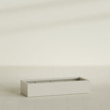 Antwerp Rectangular Planter in Satin Beige, 60"L × 24"D × 12"H, shown empty