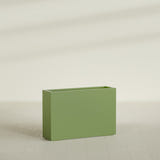 Milano Narrow Rectangular Planter in Satin Green, 36"L × 10"D × 24"H, shown empty