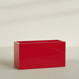 Brisbane Rectangular Planter in Gloss Red, 60"L × 24"D × 32"H, shown empty