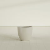 Wannsee Round Planter in Satin Beige, 27"D × 24"H, shown empty