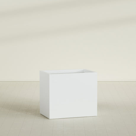 Brisbane Rectangular Planter in Matte Bright White, 36"L × 24"D × 32"H, shown empty