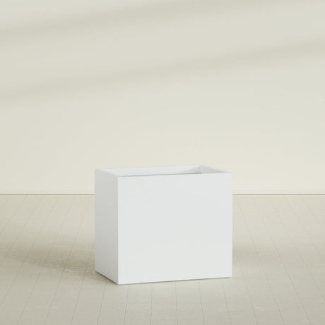 Brisbane Rectangular Planter in Matte Bright White, 36"L × 24"D × 32"H, shown empty