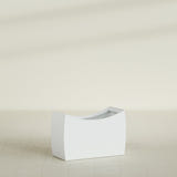 Seoul Curved Planter in Matte Bright White, 36"L × 16"D × 24"H, shown empty