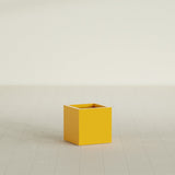 Montroy Cube Planter in Gloss Saffron, 16", shown empty