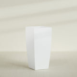 Toulan Tapered Square Planter in Matte Bright White, 28"W × 60"H, shown empty