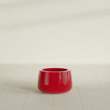 Short Hayden Bowl Planter in Gloss Red, 12"D × 7"H, shown empty