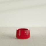 Short Hayden Bowl Planter in Gloss Red, 12"D × 7"H, shown empty