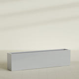 Miami Narrow Rectangular Planter in Metallic Silver, 72"L × 12"D × 18"H, shown empty