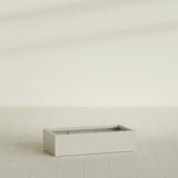 Antwerp Rectangular Planter in Satin Beige, 48"L × 24"D × 12"H, shown empty