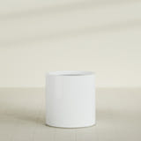 Rio Grande Cylinder Planter in Matte Bright White, 22"D × 22"H, shown empty
