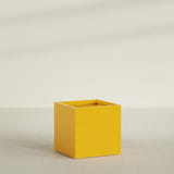 Montroy Cube Planter in Gloss Saffron, 36", shown empty