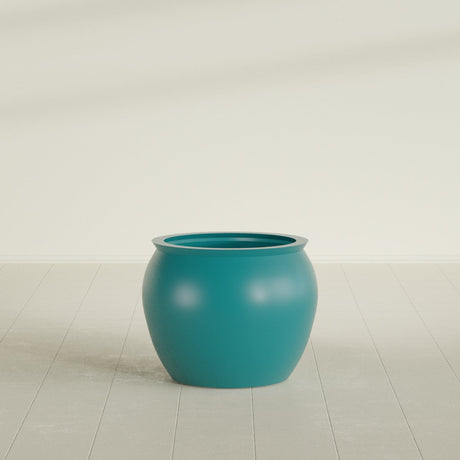 Shanghai Fishbowl Planter in Satin Seafoam Green, 22", shown empty
