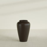 Barà Jar Planter in Matte Dark Brown, 20"D × 31"H, shown empty