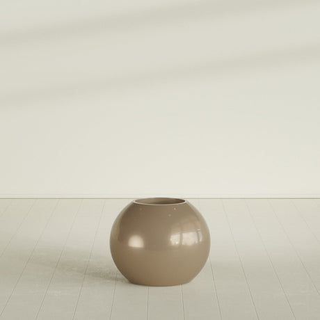 Globe Planter in Gloss Metallic Gold, 24"D × 19"H, shown empty