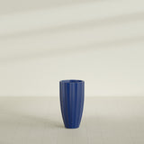 San Jose Tall Fluted Planter in Matte Cobalt Blue, 16"D × 30"H, shown empty