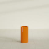 Corry Cylinder Planter in Gloss Tangerine, 10"D × 20"H, shown empty