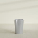 Tegel Round Tapered Planter in Metallic Silver, 18"D × 26"H, shown empty