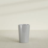 Tegel Round Tapered Planter in Metallic Silver, 18"D × 26"H, shown empty